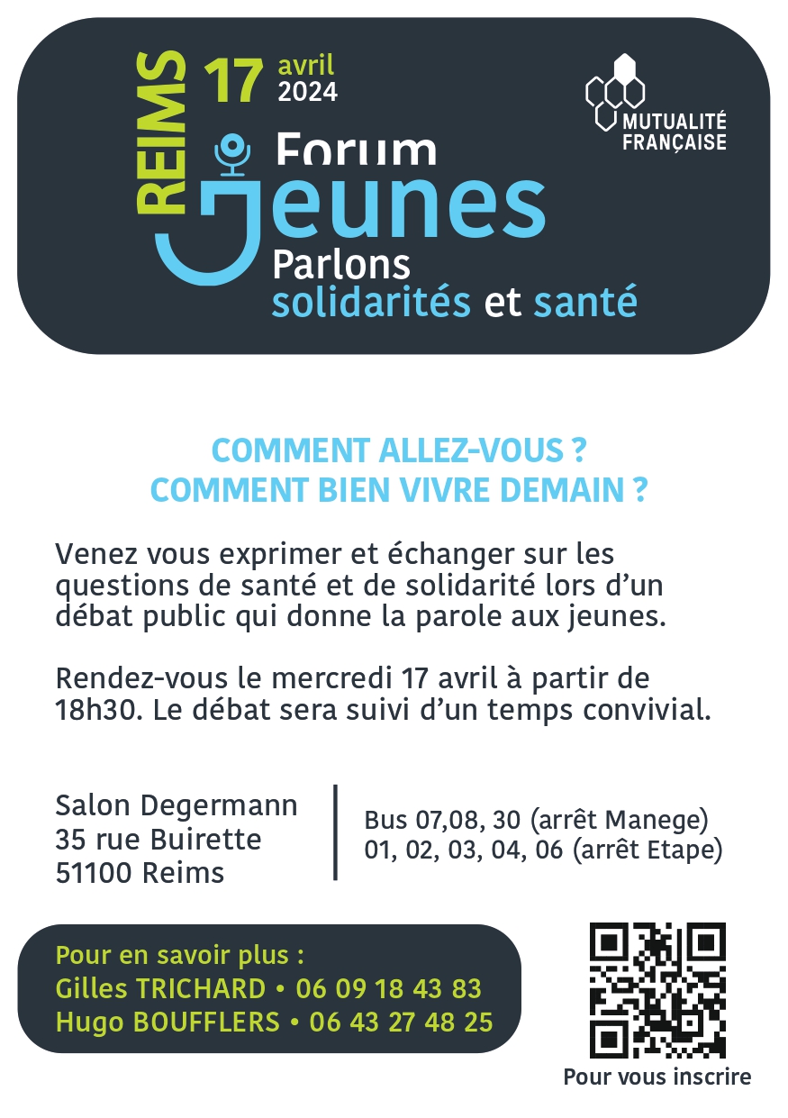 Forum Jeunes Parlons solidarités et santé   Reims 17 04 2024